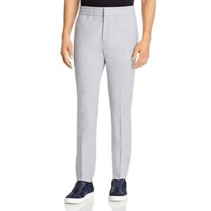 HUGO Boss Howard Mens Solid Slim Fit Drawstring Pants Silver Performance Size 30